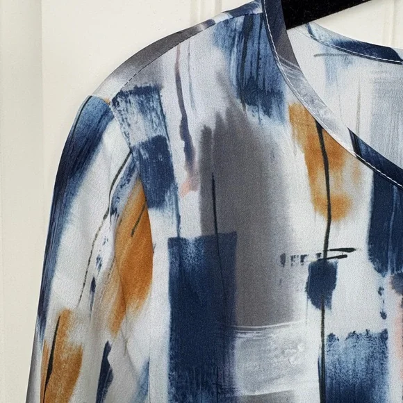 Emery Rose Painterly Abstract Midi Dress | Long Sleeve | Size Small - Picture 2 of 4